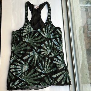 Parker Silk Tank Top with Sequin Embellishments